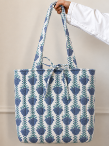 Handmade Quilted Cotton Shoulder Tote <b>Bag</b> Floral Printed <b>Beach</b> Shopping Market Travel Everyday Handbag Gift - Product Image 5