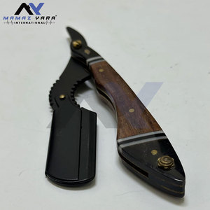 มีดโกนหนวดแบบมืออาชีพ คัทธรอต พร้อมด้ามไม้ ใบมีดเดี่ยวสแตนเลสคุณภาพพรีเมียม - Product Image 1