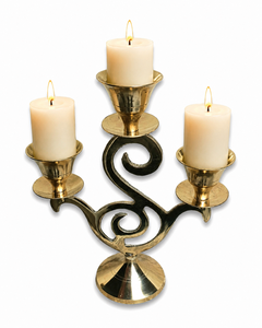 Candélabre de luxe à 3 bras en laiton, fait main, style vintage, en métal, centre de table pour la décoration intérieure, la table à manger et les mariages - Product Image 2