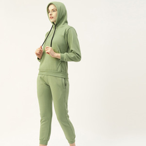 Ensemble de survêtement pour femmes avec logo personnalisé, vêtements d'entraînement, ensemble de survêtement 2 pièces avec fermeture éclair, sweat-shirt et pantalon de survêtement respirant - Product Image 2