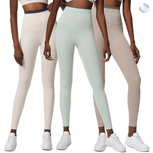 Nuevos Leggings Deportivos de Cintura Alta para Mujer, Sin Costuras, Sólidos, de Secado Rápido, Elásticos en Cuatro Direcciones, para Gimnasio y Fitness - Product Image 1