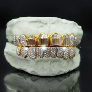 Grillz dentaire Hip Hop personnalisé en argent 925, serti de diamants Moissanite, bijoux dentaires en argent, meilleur prix - Product Image 6