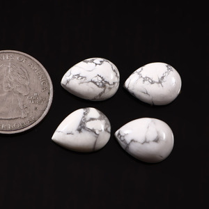 Cabochon en howlite blanche naturelle de qualité supérieure, forme poire, 14x12 MM, poli et lisse, pierre précieuse en vrac pour bagues, pendentifs, boucles d'oreilles - Product Image 1