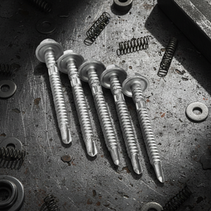 Vis autoperceuses avec tête à rondelle métallique intégrée, en acier au carbone zingué, filetage métrique/pouce standard, filetage sur toute la longueur - Product Image 1