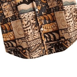 Vêtements de plage Chemise à boutons 100% coton de haute qualité Motif floral Respirant Chemises hawaïennes pour hommes - Product Image 5