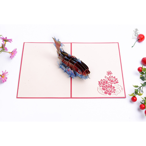 Carte de vœux artisanale 3D pop-up Poisson Koi en papier, idéale pour les cadeaux de fêtes et la décoration, vente en gros - Product Image 1