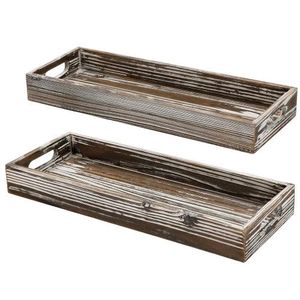 Bandeja de Madera de Excelente Calidad en Elegante Color Blanco con Forma Rectangular y Diseño Intrincado, Perfecta para Servir y Exhibir - Product Image 2