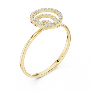 Anillo de oro macizo de 14k para mujer con diamante de corte redondo minimalista en forma de flor, ideal para regalo, compromiso, aniversario, boda. - Product Image 3