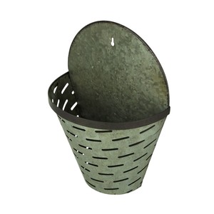 Modern Galvanized Metal Wall Hanging Planter Set Round & Hexagon Geometric Flower <b>Pots</b> for Indoor Succulents & Outdoor Garden - Product Image 6