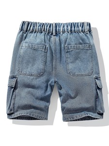 Shorts en jean pour homme, décontractés, en coton, confortables, coupe classique, pantalon d'été avec cinq poches, tissu respirant tissé - Product Image 2