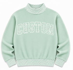 Haut à col montant pour femme, coupe oversize, à épaules tombantes, en mélange polyester/coton, manches longues, grammage lourd, respirant - Product Image 1