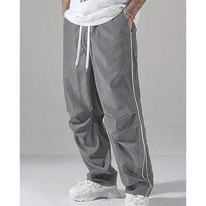 Pantalon de jogging décontracté en toile pour homme grande taille, coupe évasée, respirant, écologique, style danse hip-hop old school, jambe large - Product Image 2
