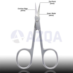 Ciseaux à cuticules incurvés en acier inoxydable avec lames tranchantes, poignée compacte en forme d'anneau pour manucure, pédicure et soins des ongles - Product Image 3