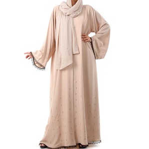 Abaya islamique traditionnelle pour femmes musulmanes, en lin, avec foulard, design moderne turc et arabe, respirante, faible MOQ, logo personnalisé - Product Image 3