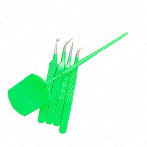 High Quality Green Coated Stainless Steel Eyelash Extension Tweezers Volume Tip with Mirror Wholesale <b>Lash</b> Tool <b>Kit</b> - Product Image 4