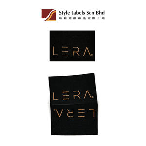 Étiquettes de style à prix raisonnable, personnalisées, tissées en damassé, pliées au centre, lavables, avec bord découpé au laser pour vêtements - Product Image 2