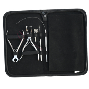 Kit de herramientas para extensiones de cabello de salón con alicates removedores de microperlas plateadas, alicates para quitar enlaces de queratina, herramienta de bucle para cabello, peine de cola y agujas - Product Image 5