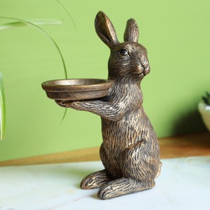เชิงเทียนรูปกระต่ายทองสัมฤทธิ์วินเทจ รูปปั้นกระต่าย ที่วางเทียนทีไลท์ ของตกแต่งโต๊ะรูปสัตว์แปลกตา ของประดับตกแต่งโต๊ะงานปาร์ตี้อีสเตอร์ - Product Image 3