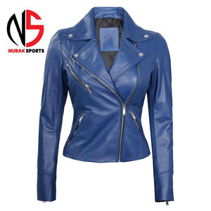 Chaqueta de Cuero para Mujer, Diseño Personalizado 2026, Nueva Moda, Cómoda, Estilo Urbano, Color Rojo, Informal, Chaqueta de Cuero Genuino para Dama - Product Image 4