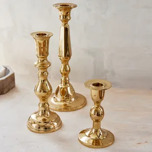 Premium Quality Gold Metal Candle Holder Home Decoration Pillar Candle Holder Fancy Candle Pillar <b>Candlestick</b> - Product Image 5