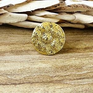 Anillos de Latón de Último Diseño, Estilo Bohemio, Texturizados, con Disco, Unisex, Chapados en Oro de 18k, Anillo Circular Martillado, Bisel de Alta Calidad - Product Image 5