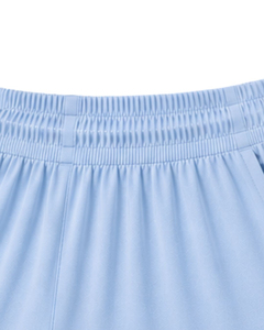 Conjunto Deportivo de 2 Piezas para Mujer, Color Azul Claro, Top Corto sin Mangas con Bolsillo y Pantalones Cortos, Tejido Sólido y Transpirable, para Primavera/Verano - Product Image 3