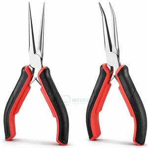 2 Piece 6 Inch Stainless Steel Mini Long Nose Bent Needle Nose <b>Pliers</b> <b>Set</b> Jewelry Making Wire Wrapping Bending Grip Tools - Product Image 1