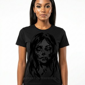 Camiseta gráfica personalizada para mujer, camiseta con estampado de bosque Bone Trap, ropa de calle de aventura de terror, ropa de algodón para mujer - Product Image 6