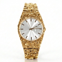 Elegante Reloj de Cuarzo para Hombre en Oro Amarillo con Visualización de Fecha, Esfera Redonda, Cierre de 30 mm, Estilo Lujoso Analógico