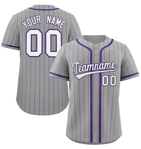 Custom Pinstripe <b>Baseball</b> Jersey Personalized Team Name Number Button Down Hip Hop Sports Shirt for Men Women Youth OEM ODM - Product Image 3