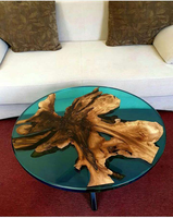 Table basse en résine époxy de forme personnalisée, moderne, écologique, de qualité supérieure, fabriquée à la main, pour la maison et le bureau