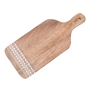 Exclusive High Quality White Mango Wood Chopping <b>Block</b> Engraved Design Rectangle <b>Shape</b> Customizable Size by BELLADEC - Product Image 3