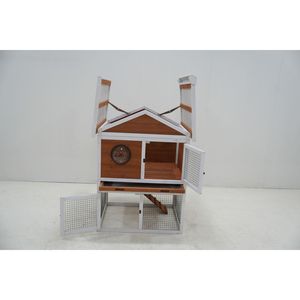 Conigliera in Legno a 2 Piani Impermeabile con Vassoio Estraibile, Gabbia per Piccoli Animali, Casetta per Conigli da Esterno - Product Image 1