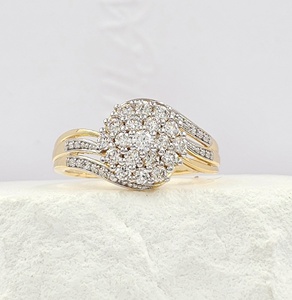 Anillos Clásicos de Plata de Ley 925 con Diseño de Racimo de Circonitas Creadas en Laboratorio, Chapados en Rodio de 4 Capas, para Fiestas y Bodas - Product Image 1