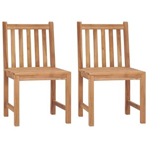 Ensemble de 2 chaises de patio en teck massif naturel, meubles de jardin standard - Product Image 3