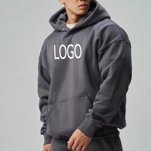 Sudadera con Capucha de Alta Calidad, Personalizable con Logotipo Bordado, Tejida, de Algodón, Estilo Urbano, Talla Grande, para Hombre, Fabricante - Product Image 3