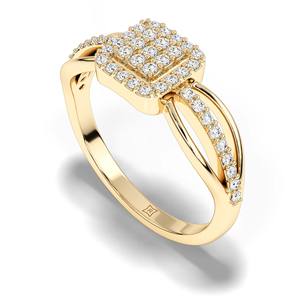 Anillo de Diamantes Naturales Redondos Brillantes en Oro Blanco Sólido de 10K, 14K, 18K, Elegante Anillo de Diamantes Minimalista, Joyería Fina, Regalo para Mujer - Product Image 4