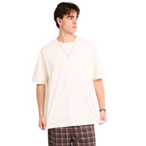 Camiseta de Manga Corta para Hombre, 100% Algodón, Color Sólido, Corte Holgado, Talla Grande, Diseño Liso, Estilo Inside-Out, Venta al Por Mayor - Product Image 1