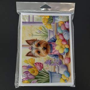 Whimsical <b>Easter</b> Silky Terrier Greeting <b>Cards</b> <b>Pack</b> of 8 Blank A7 Note <b>Cards</b> with Envelopes 5x7 Size for Decorative Note Writing - Product Image 3
