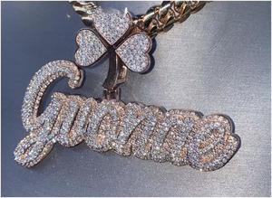 Collar de Diamantes Moissanite Personalizable y Moderno con Certificado VVS, Cadena de Cuerda y Placa con Nombre - Product Image 6