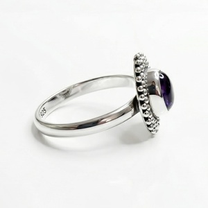 Anillo Delicado de Plata con Amatista Natural, Anillo Hecho a Mano en Plata de Ley 925 para Mujer, Regalo para Ella, Anillo Delicado al por Mayor - Product Image 4