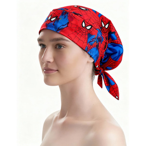 Black Coloured Floral Print Medical Nurse <b>Work</b> Hat Cotton <b>Scrub</b> Hat Doctor Cap Pet Veterinary Laboratory Caps - Product Image 6