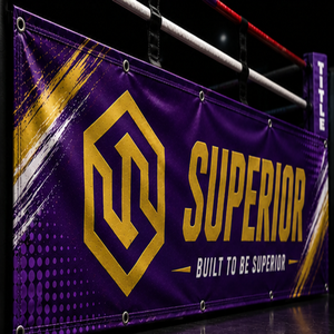 Superior international High Quality Personalized Boxing Ring Sponsor Display <b>Banner</b> with Durable Material Purple <b>Banner</b> - Product Image 1