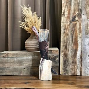 Vikingo auténtico 20 \ "XXL cuerno para beber pulido indio cuerno de buey artesanía con 2 fundas hechas a mano - Product Image 4