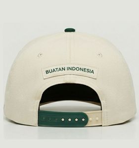 Casquette Snapback Brodé Unisexe 6 Panneaux en Toile, Chapeau de Baseball Réglable Blanc, Style Décontracté Streetwear, Design Indonésien - Product Image 3