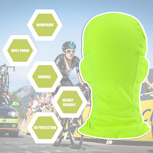 Balaclava unisexe vert néon, couvre-visage intégral, respirant, imperméable, masque de ski pour sports de plein air, polyester/coton, taille adulte 54-56 cm - Product Image 3