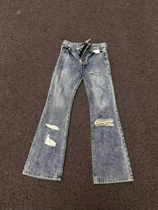 Jeans en denim pour homme 2026 de haute qualité, coupe évasée, déchirés et usés, style streetwear hip-hop Y2K, en coton, OEM ODM - Product Image 4
