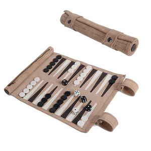 Hot Sales Luxury Travel <b>Backgammon</b> Leather Roll up <b>Backgammon</b> <b>Board</b> Games for Adults Foldable Leather <b>Backgammon</b> Set - Product Image 4