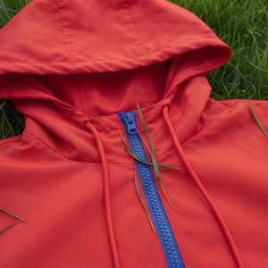 Wholesale Lightweight Windbreaker Nylon Shorts Set Custom Zipper Rain Hoodie Drawstring Waist Shorts Two Piece Unisex - Product Image 4