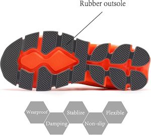 Zapatillas deportivas lisas de malla con cordones naranjas para entrenamiento deportivo, calzado de color sólido, elegante, con soporte acolchado, botas para senderismo y excursiones. - Product Image 2